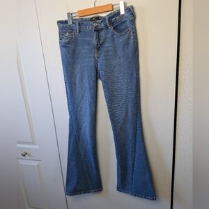 TRUE RELIGION Joey Mid Rise Flare Women Jeans Size 31 Blue Color Y2K Style 2000
